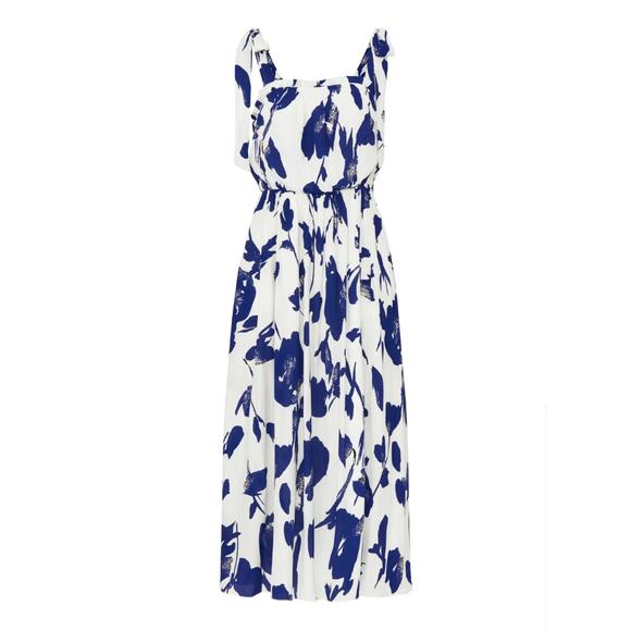 Jason Wu Floral Tiered Ruffle Midi Sundress Dress SIZE 10 Blue Designer $345 - Picture 8 of 11